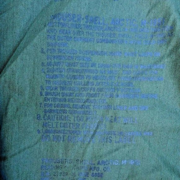 NEW OLD STOCK US M-1951 ARCTIC SHELL w/LINER TROUSERS OD-107 Med Reg - Picture 12 of 12